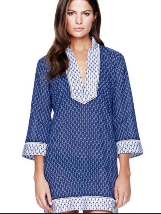 Tory Burch Tops - SOLD Tory Burch Skye Tunic Blue Size XS